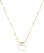 The Lovery Fine Jewelry Pearl Open Heart Necklace