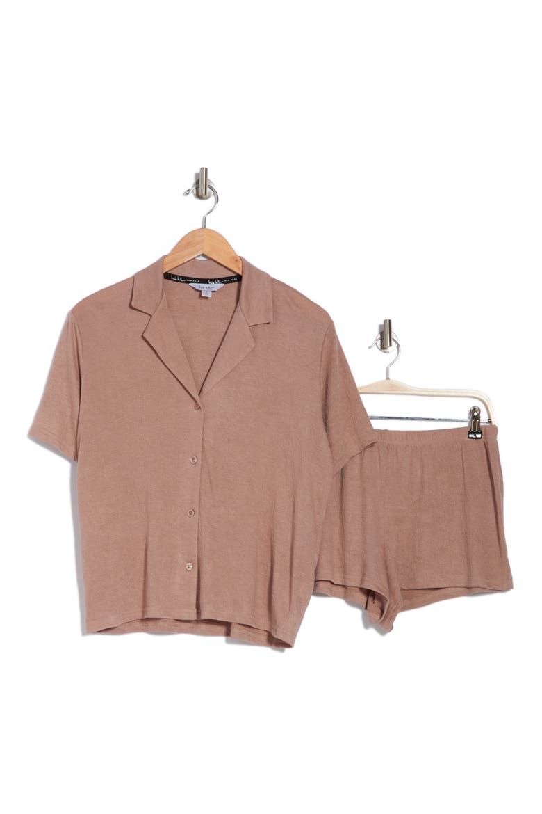 Gauze Knit Short Pajamas, Alternate, color, ICED MOCHA