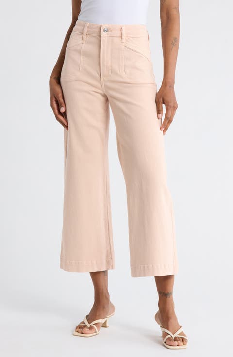 Anessa High Waist Curved Inseam Wide Leg Jeans (Vintage Pink Petal)
