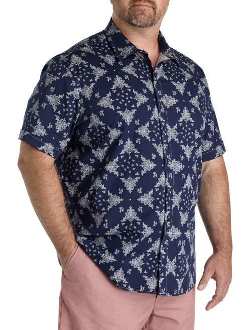 Synrgy By Dxl Big & Tall Bandana Print Sport Shirt