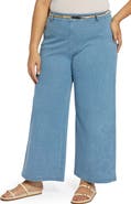 Lysse Erin Belted Crystal Embellished Pull-On Wide Leg Jeans