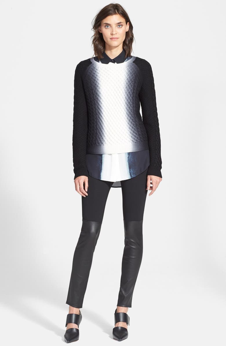 Vince Vertical Dip Dye Cable Knit Sweater, Alternate, color, 