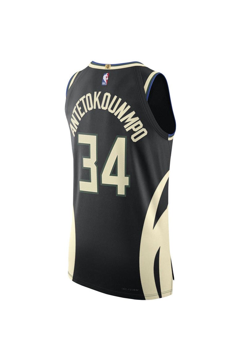Men's Jordan Brand Giannis Antetokounmpo Black Milwaukee Bucks Authentic Player Jersey - Statement Edition, Alternate, color, Black