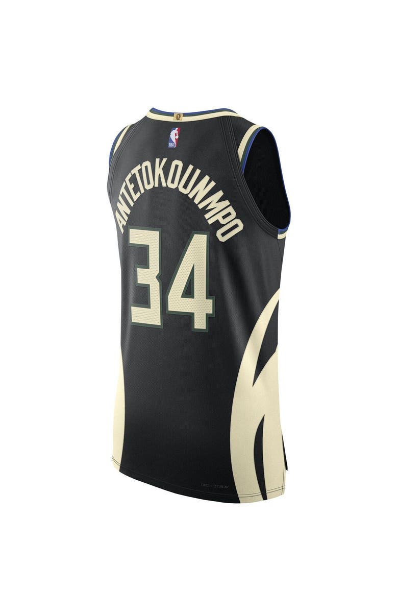 Jordan Brand Men's Jordan Brand Giannis Antetokounmpo Black Milwaukee Bucks Authentic Player Jersey - Statement Edition, Alternate, color, Black