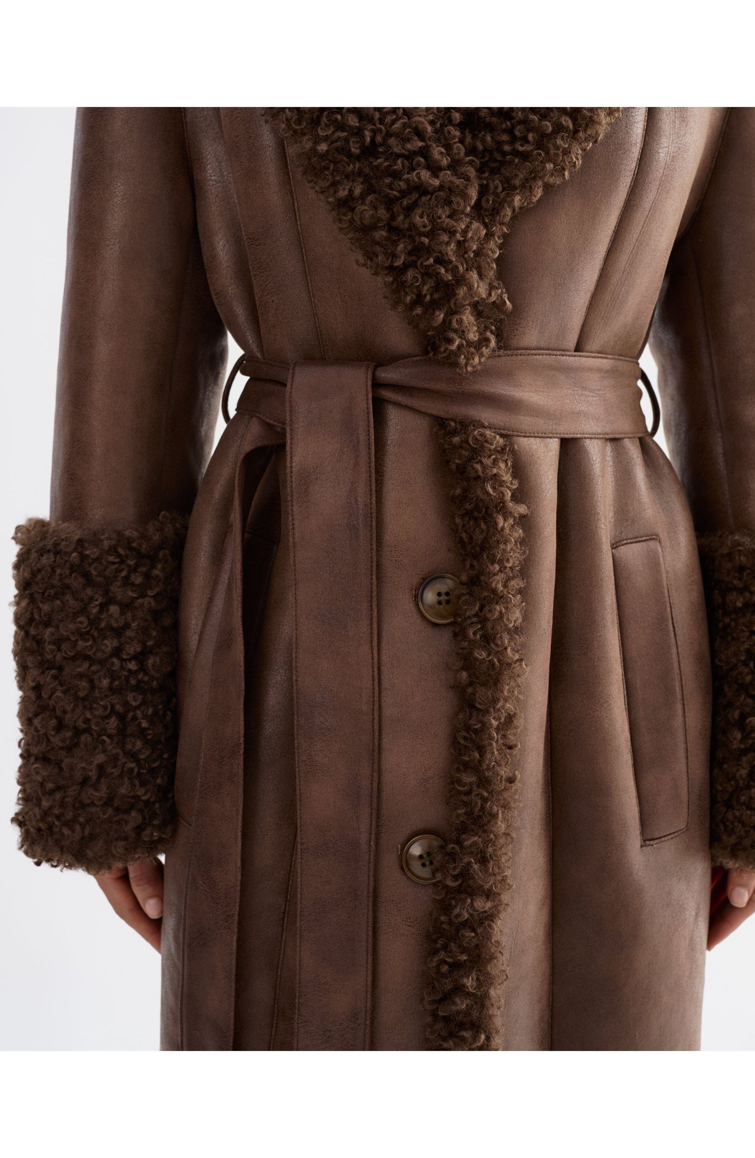Polly | Mixed Media Maxi Coat - image 4