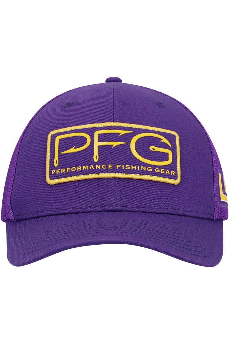 Men's Columbia Purple LSU Tigers PFG Hooks Flex Hat, Alternate, color, Purple