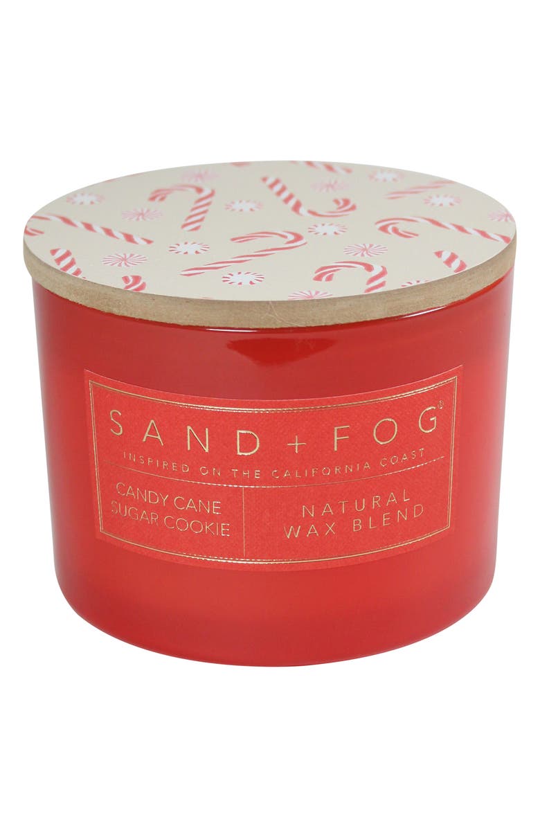SAND AND FOG Candy Cane Sugar Cookie Two-Wick Candle, Main, color, 