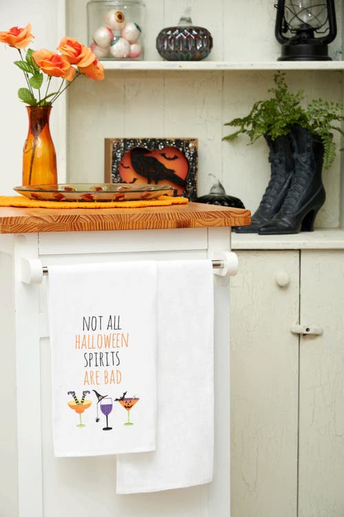 C & F Home C&f Home Halloween Sprits Cotton Embroidered Flour Sack Kitchen Towel In White