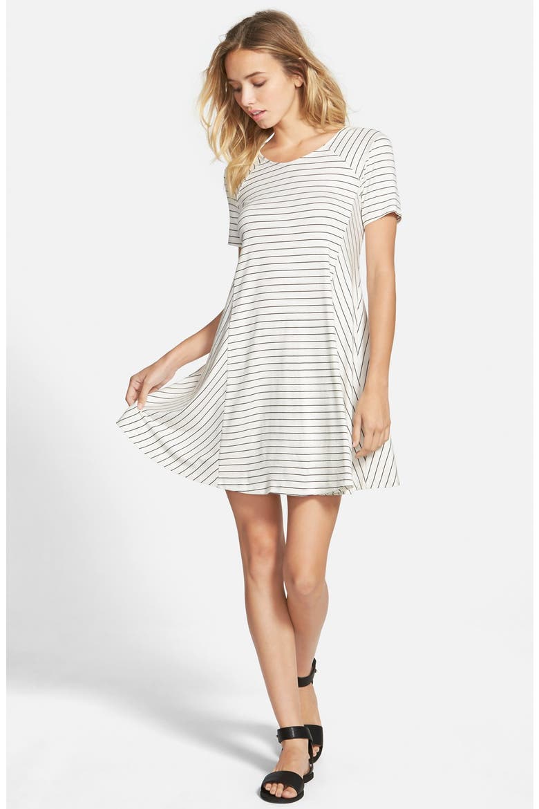 Paneled Shift Dress, Main, color, DNU IVORY BLACK