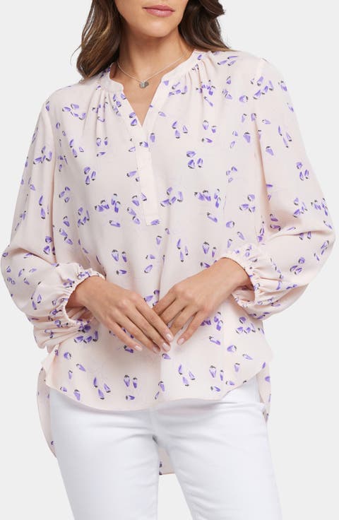 Print Puff Shoulder Top