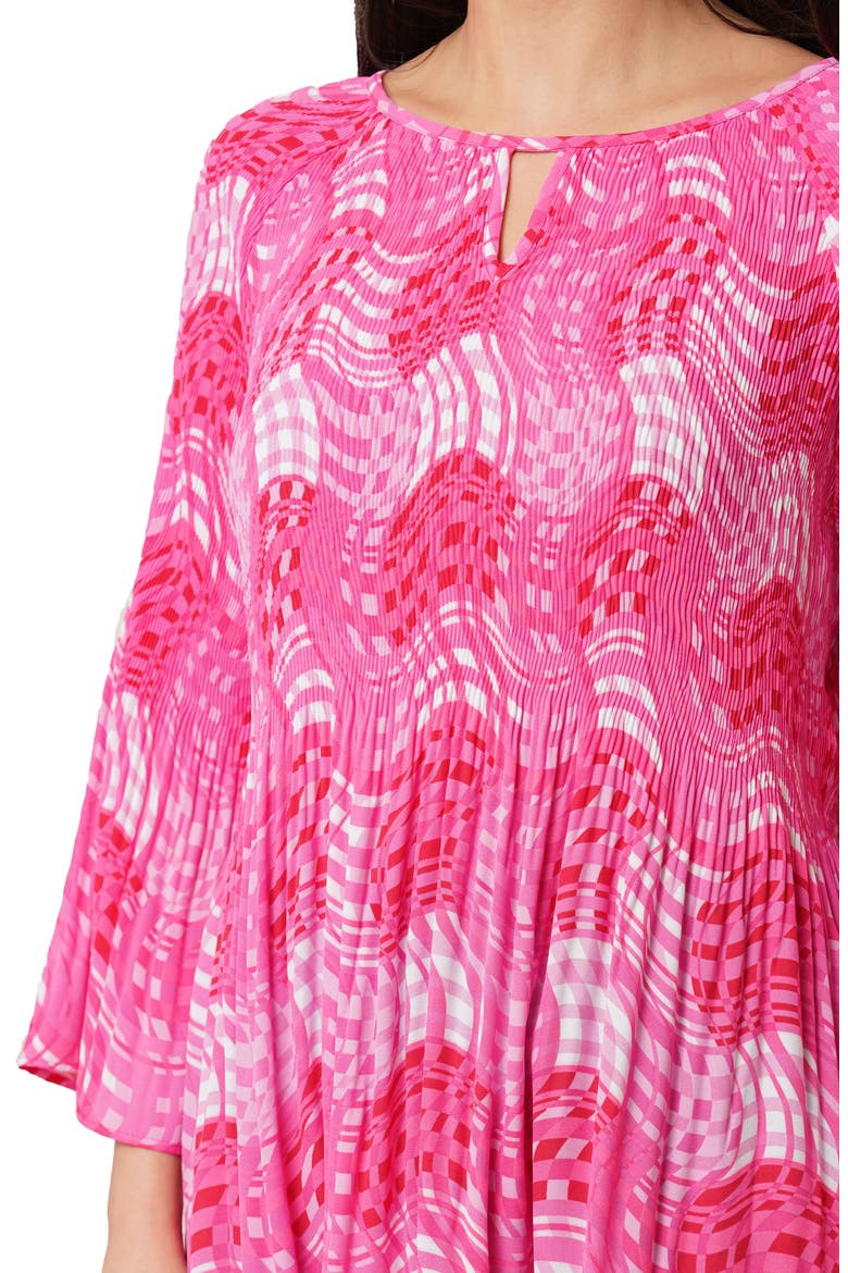 Pleated Keyhole Top, Alternate, color, MAEVE PINK
