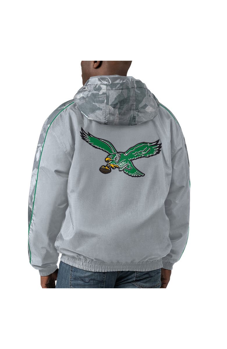 STARTER Men's Starter Gray Philadelphia Eagles Thursday Night Gridiron Throwback Full-Zip Jacket, Alternate, color,
