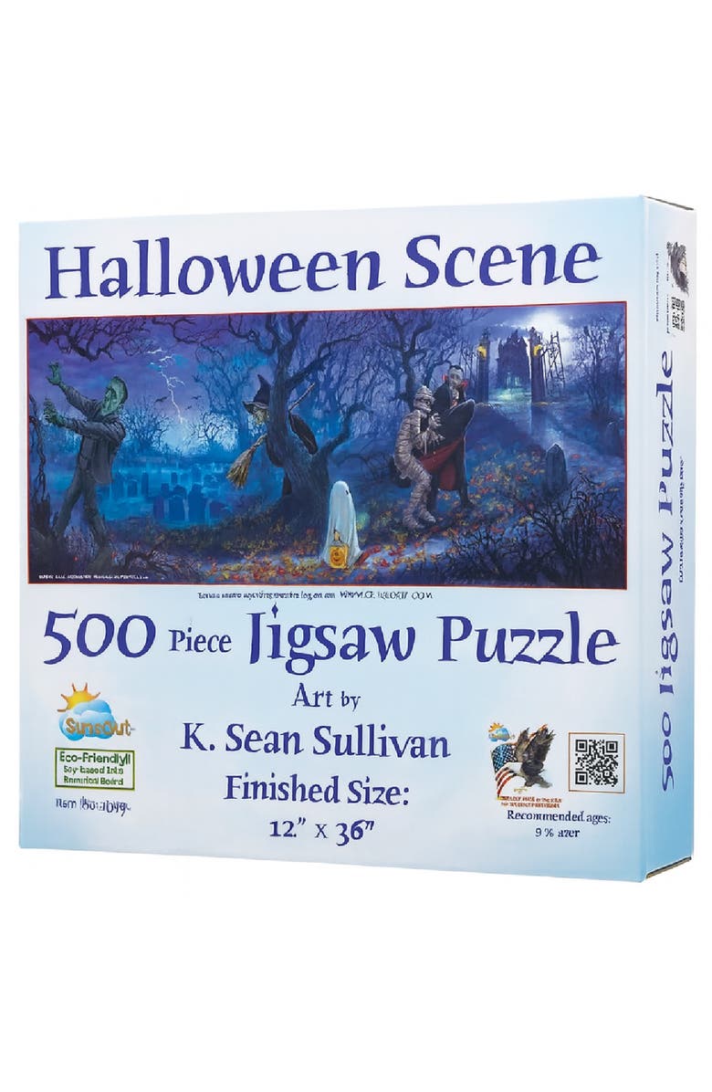 Sunsout Halloween Scene 500 piece Jigsaw Puzzle for Adults, Main, color, Multicolor