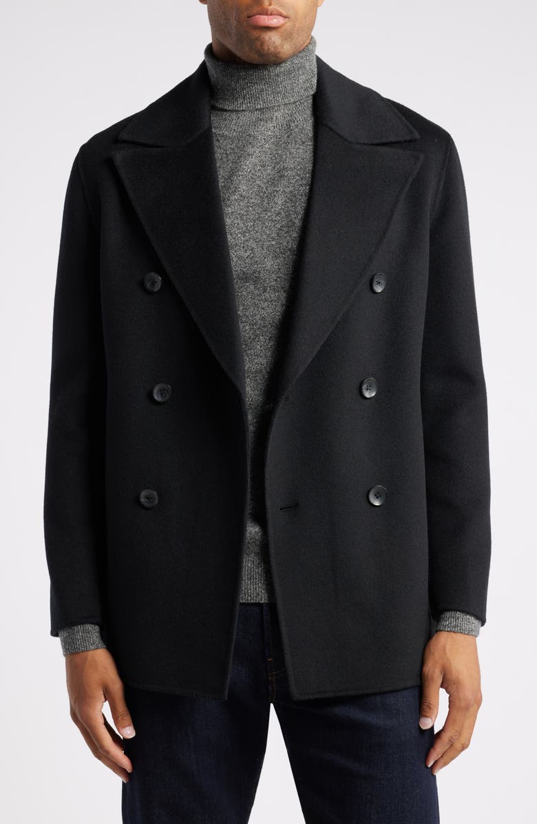 Nordstrom Double Breasted Wool Blend Peacoat, Main, color,