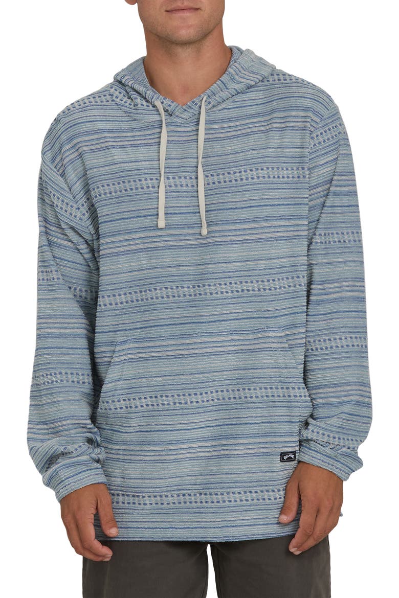 Flecker Diego Stripe Pullover Hoodie, Main, color, BLUE FOG
