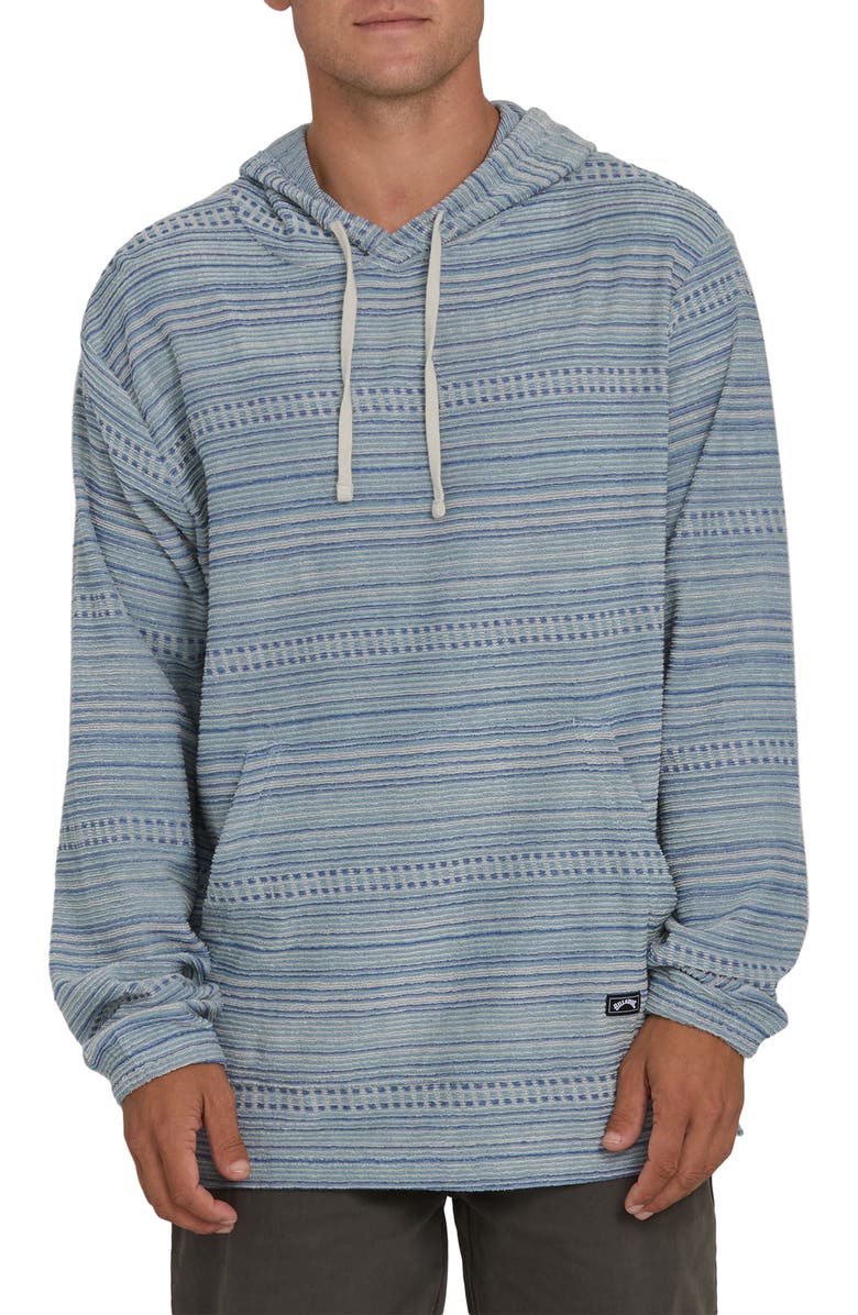 Billabong Flecker Diego Stripe Pullover Hoodie, Main, color, Blue Fog