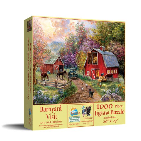 Barnyard Visit 1000 piece Jigsaw Puzzle for Adults