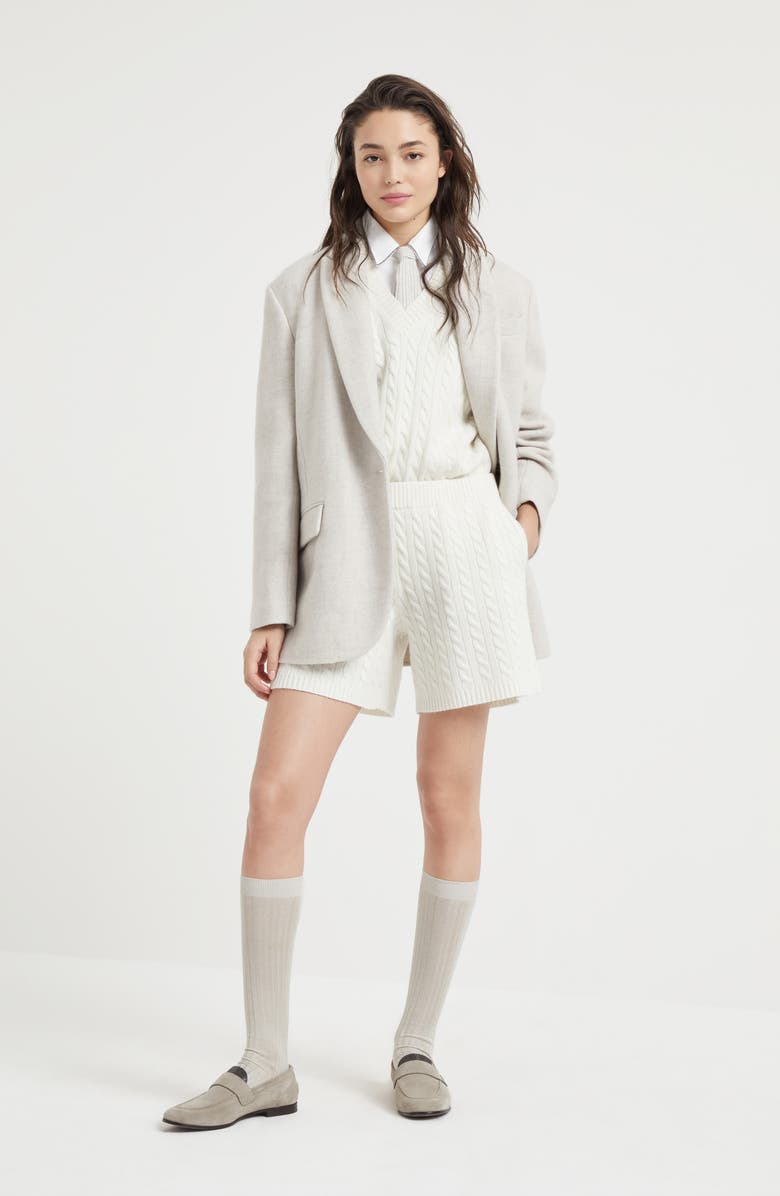 Brunello Cucinelli Knit top with logo, Alternate, color, 