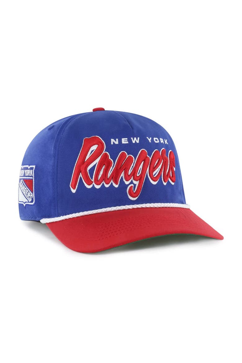 Men's '47 Blue/Red New York Rangers Dropshadow Rope Hitch Adjustable Hat, Main, color, Blue
