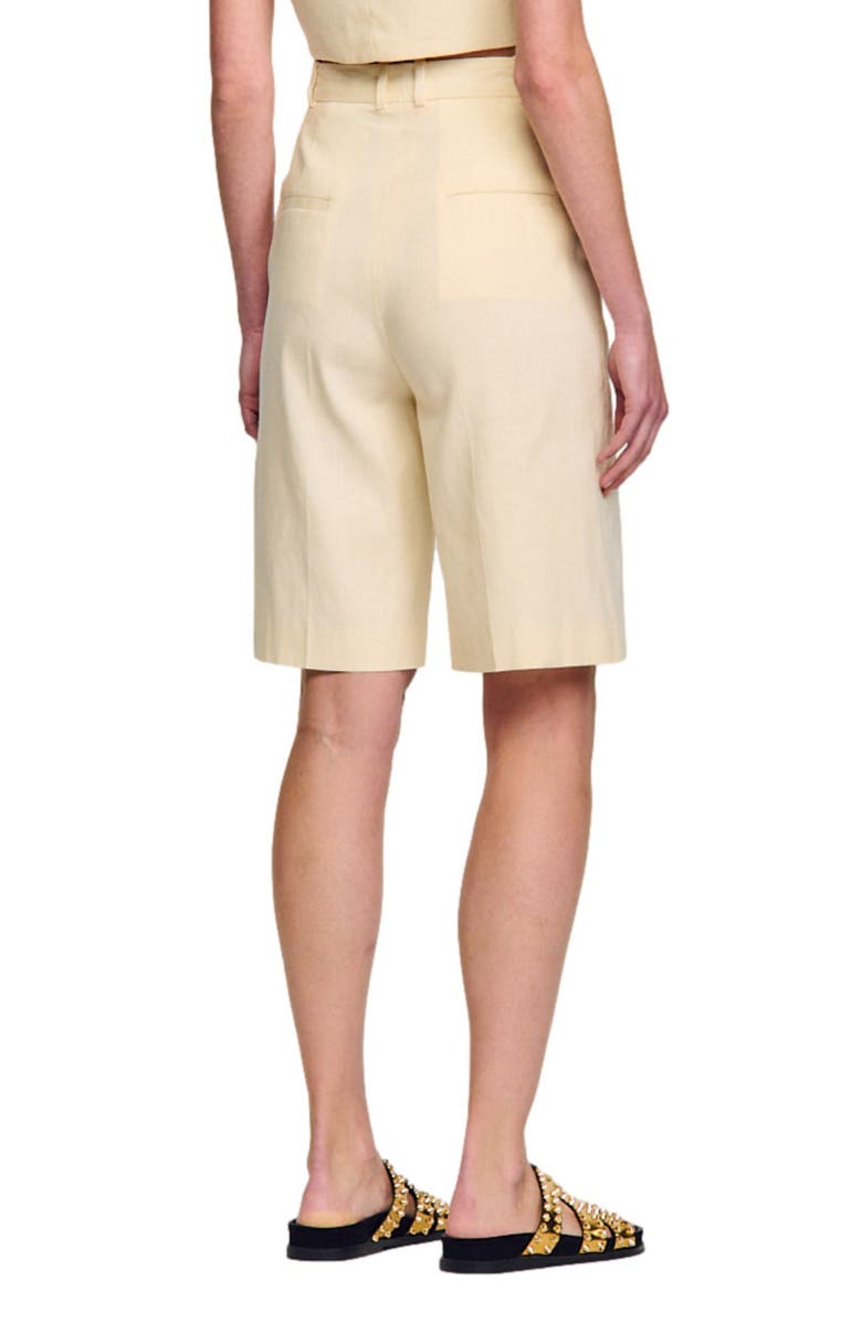 SANDRO Cangio Linen Blend Bermuda Shorts, Alternate, color, 