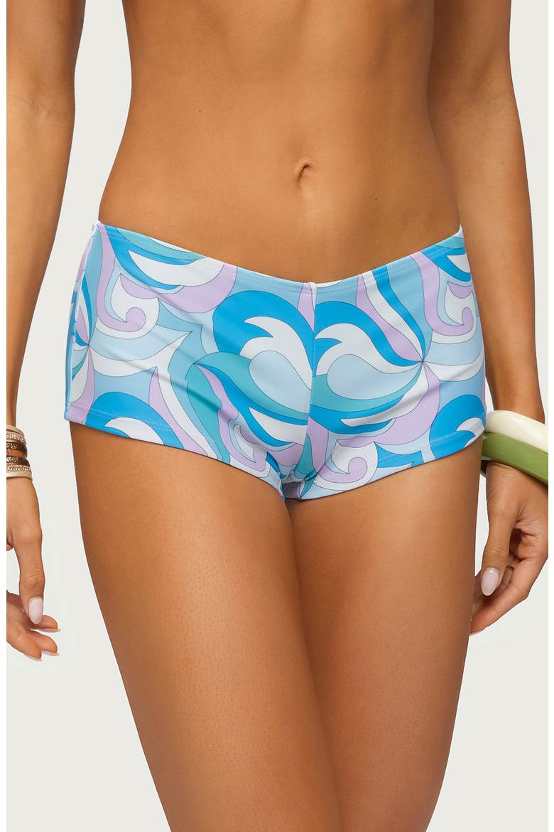 Cassa Paisley Boyshorts Bikini Bottoms, Main, color, BLUE