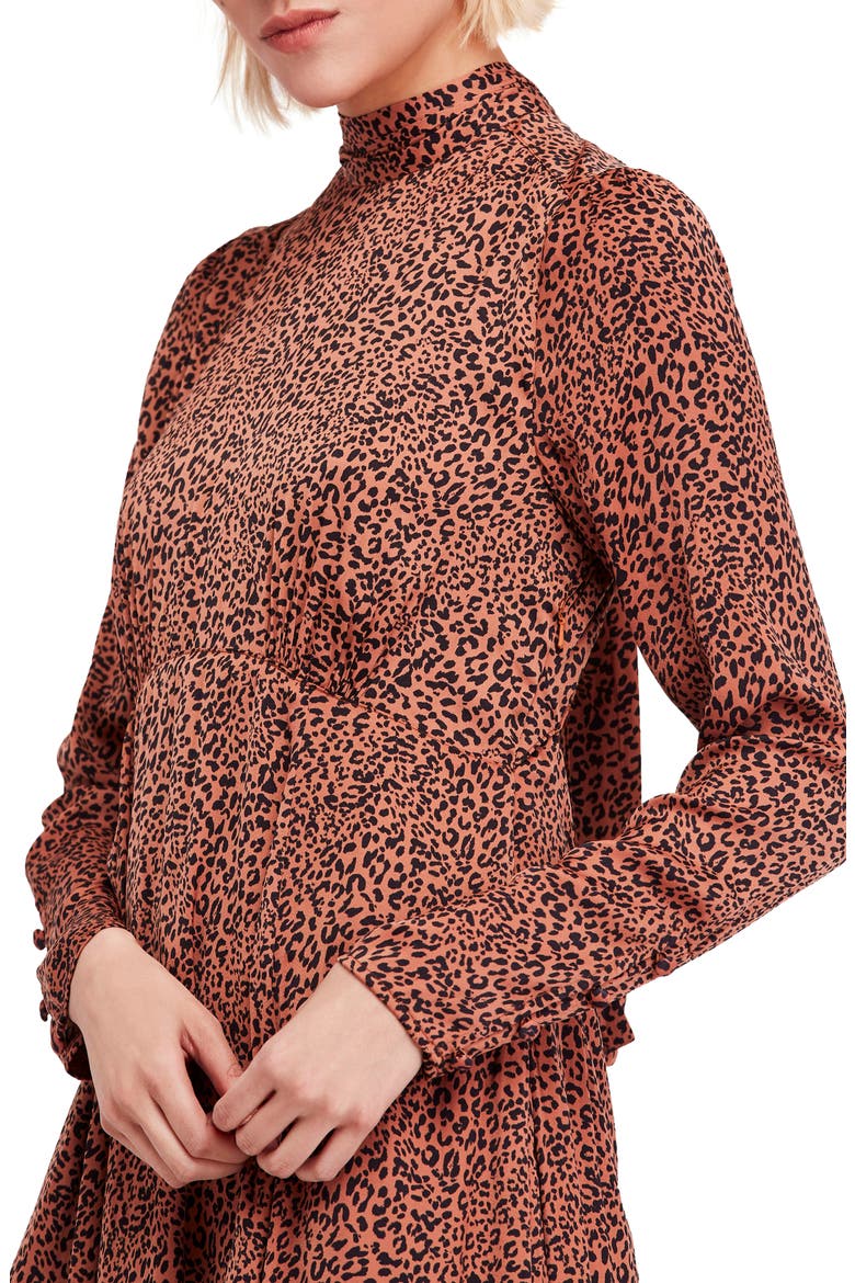 Loveless Print Midi Dress, Alternate, color, COCOA
