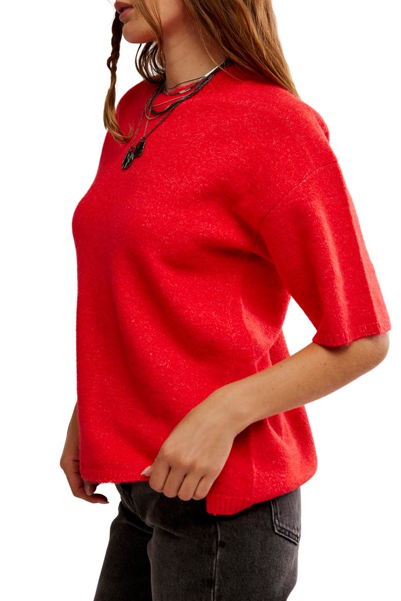 Margot Oversize Short Sleeve Sweater, Alternate, color, CHERRY POP MELANGE