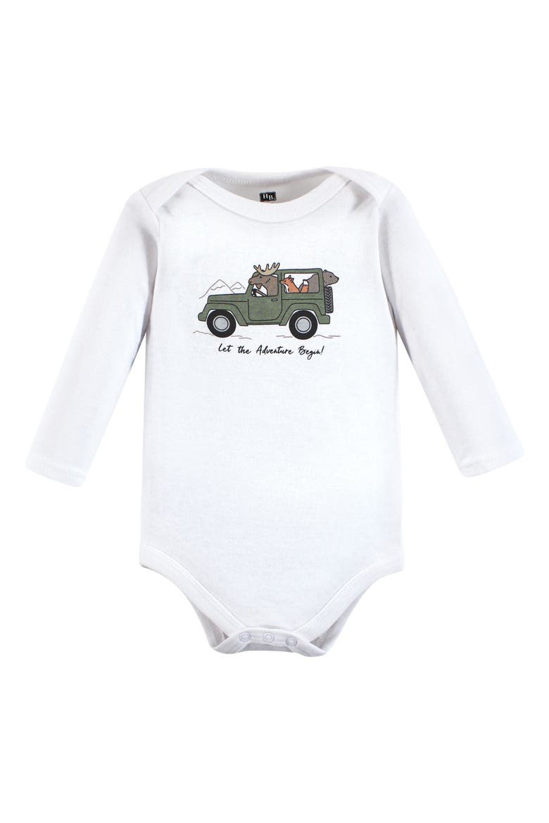 Long-Sleeve Cotton Bodysuit Collection 7-Piece Set, Alternate, color, Animal Adventure 7-Pack