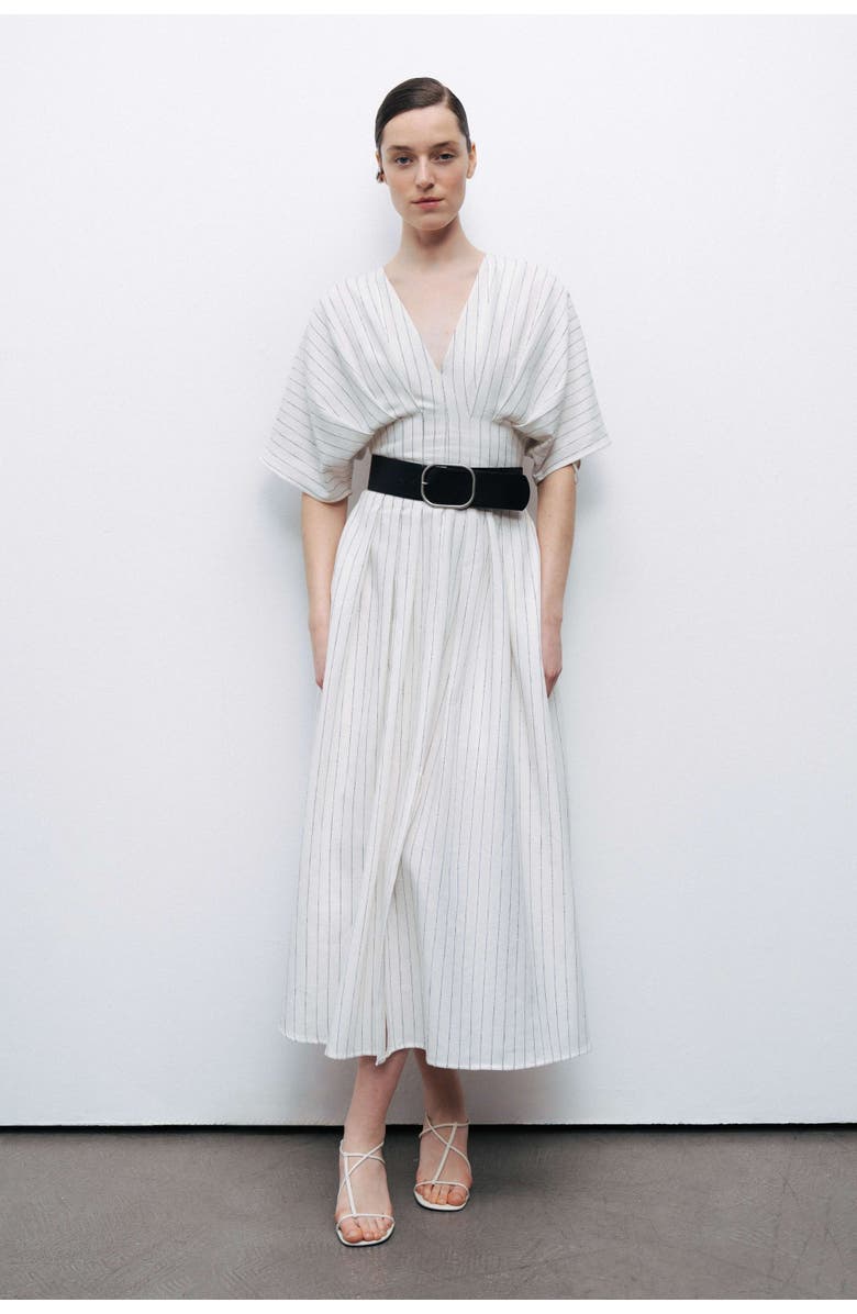 Nocturne Belted Midi Dress, Alternate, color, 