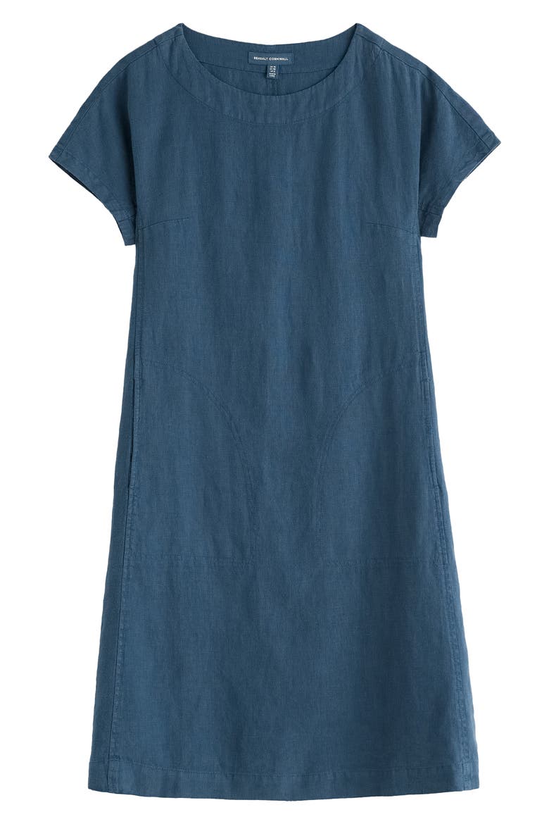 Linen A-Line Dress, Alternate, color, DUSK
