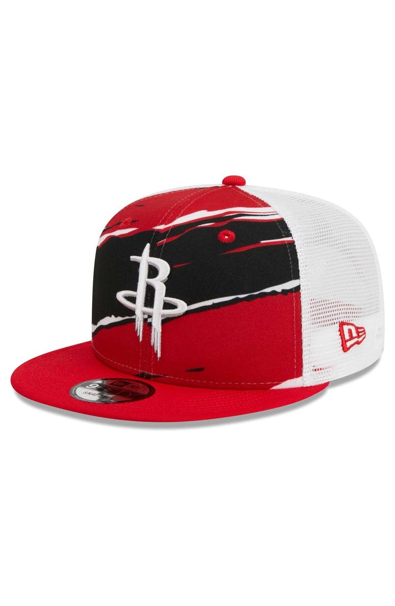 New Era Men's New Era Red/White Houston Rockets Tear Trucker 9FIFTY Adjustable Hat, Main, color,