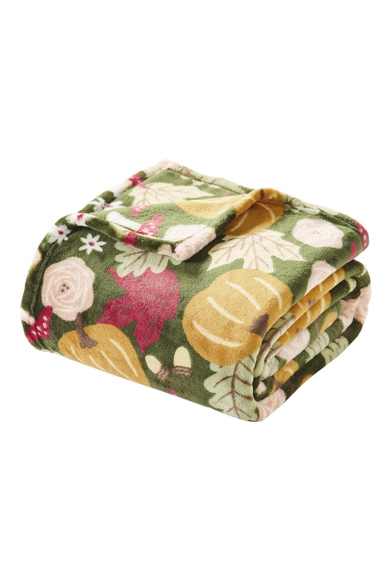 Fall Flora Throw Blanket, Main, color, NO COLOR