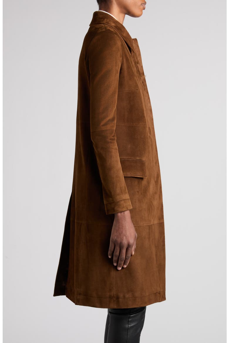 Suede Mac Coat, Alternate, color, LAND BROWN