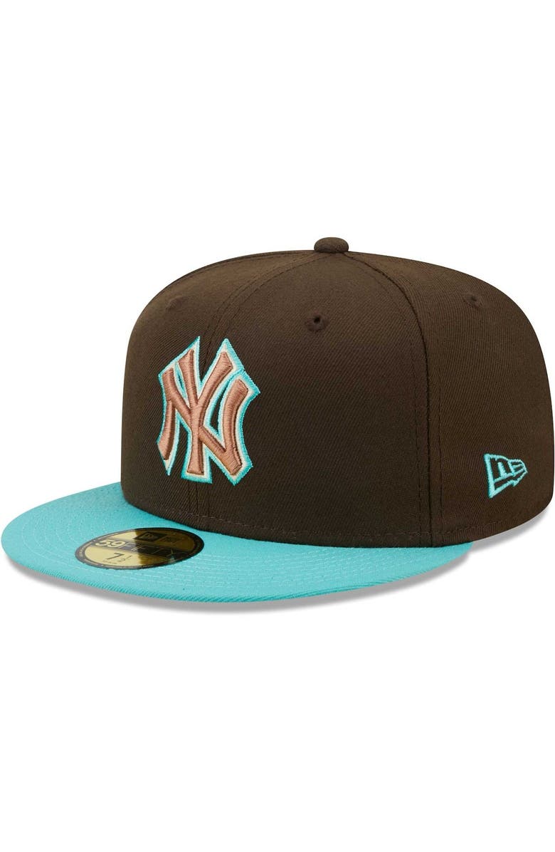 New Era Men's New Era Brown/Mint New York Yankees Walnut Mint 59FIFTY Fitted Hat, Alternate, color, Brown
