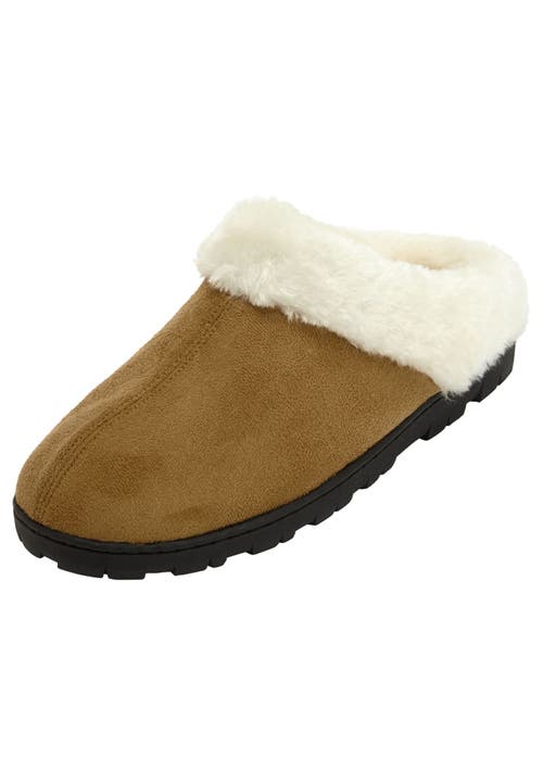 Comfortview The Andy Fur Clog Slipper In Brown