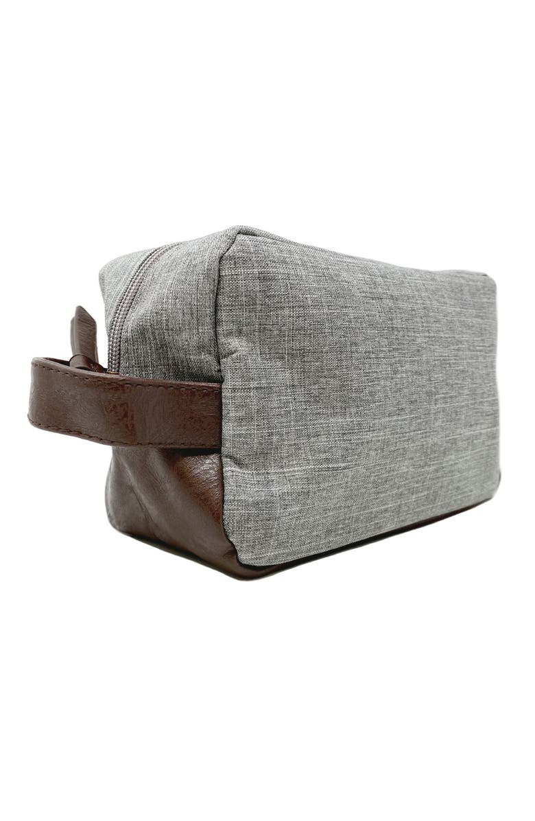 Youzey Heather Toiletry Bag with Vegan Leather Trim, Alternate, color, Grey