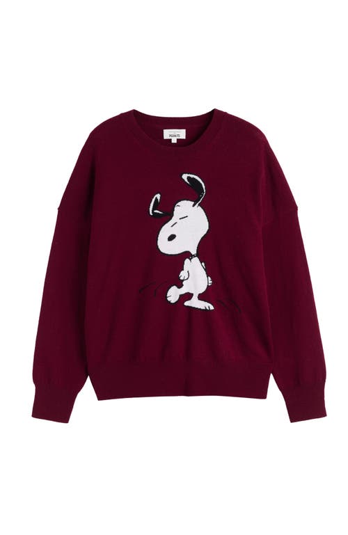 Chinti & Parker Wool-cashmere Dancing Snoopy Sweater In Red