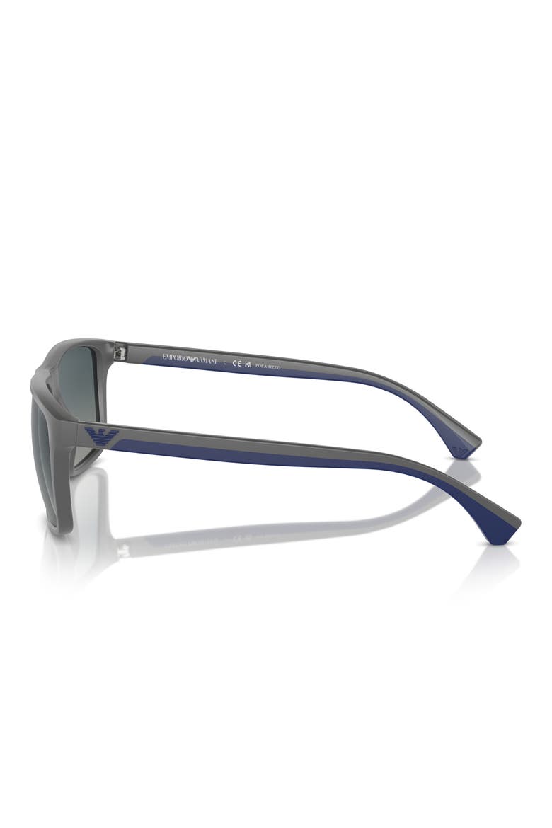 56mm Polarized Square Sunglasses, Alternate, color, GREY / GRADIENT BLUE POLAR
