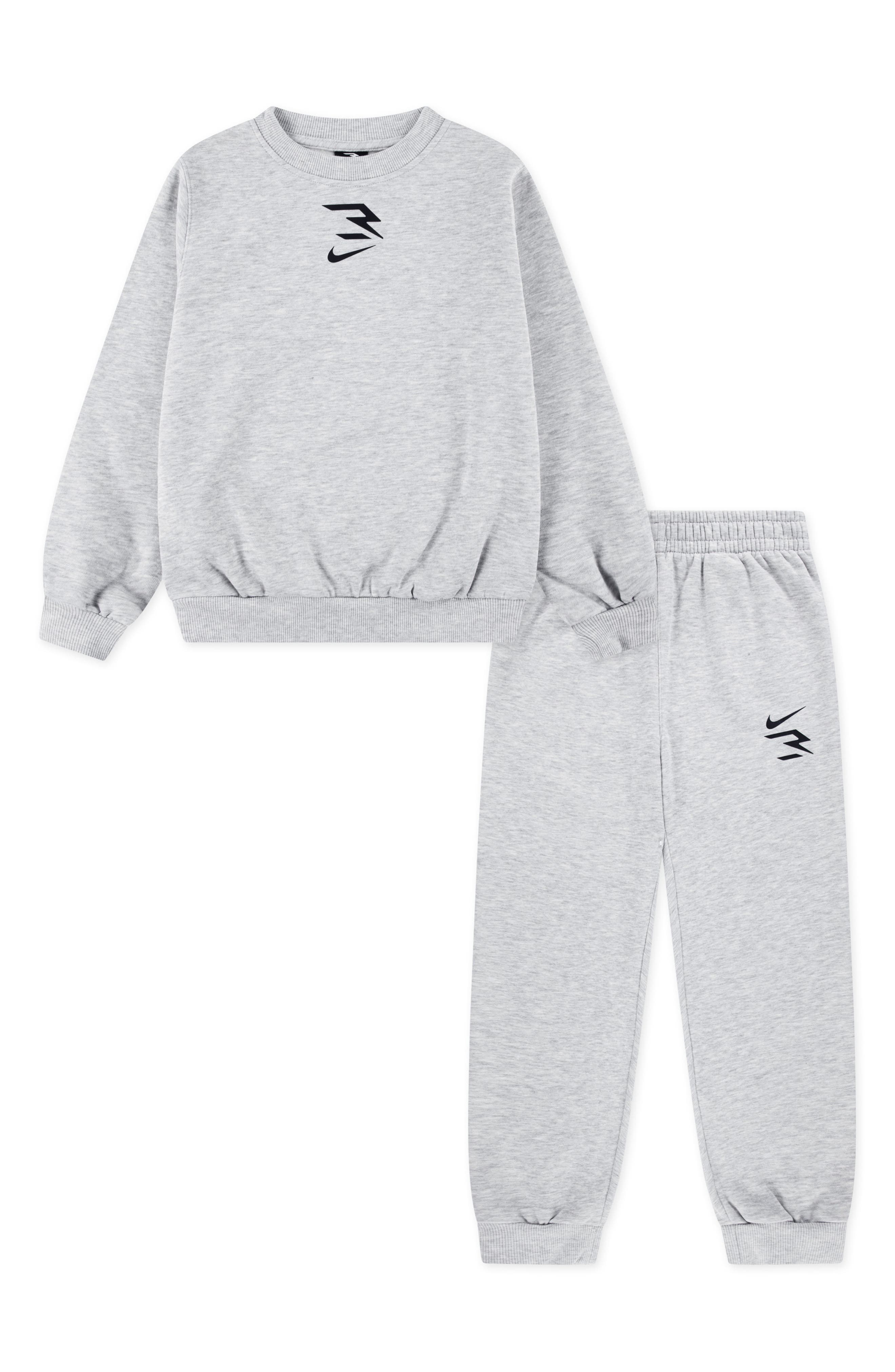 3 Brand Kids' Logo Fleece Sweatshirt & Joggers Set