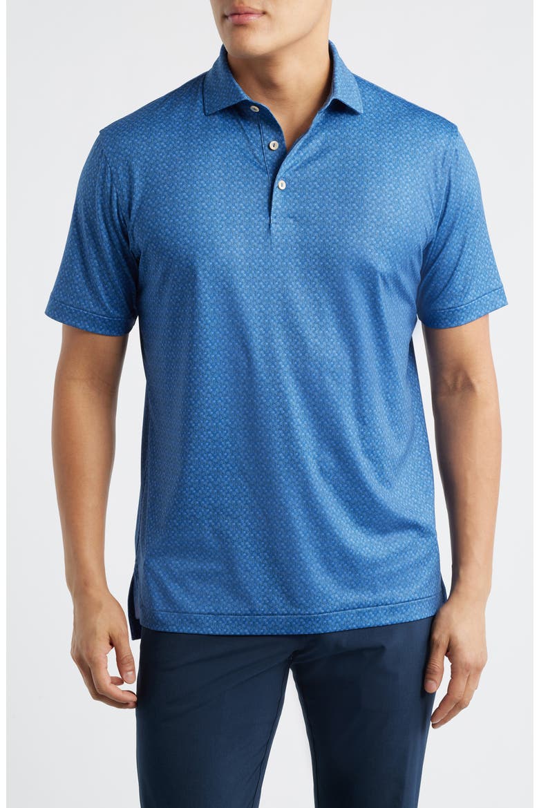 Pole Position Racing Print Performance Jersey Polo, Main, color, WINDSOR BLUE