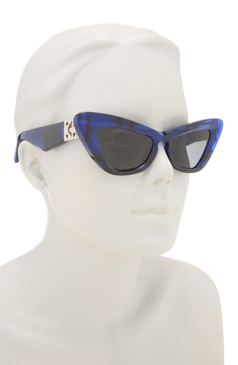 Burberry 51mm Cat Eye Sunglasses, Alternate, color, Blue Grey