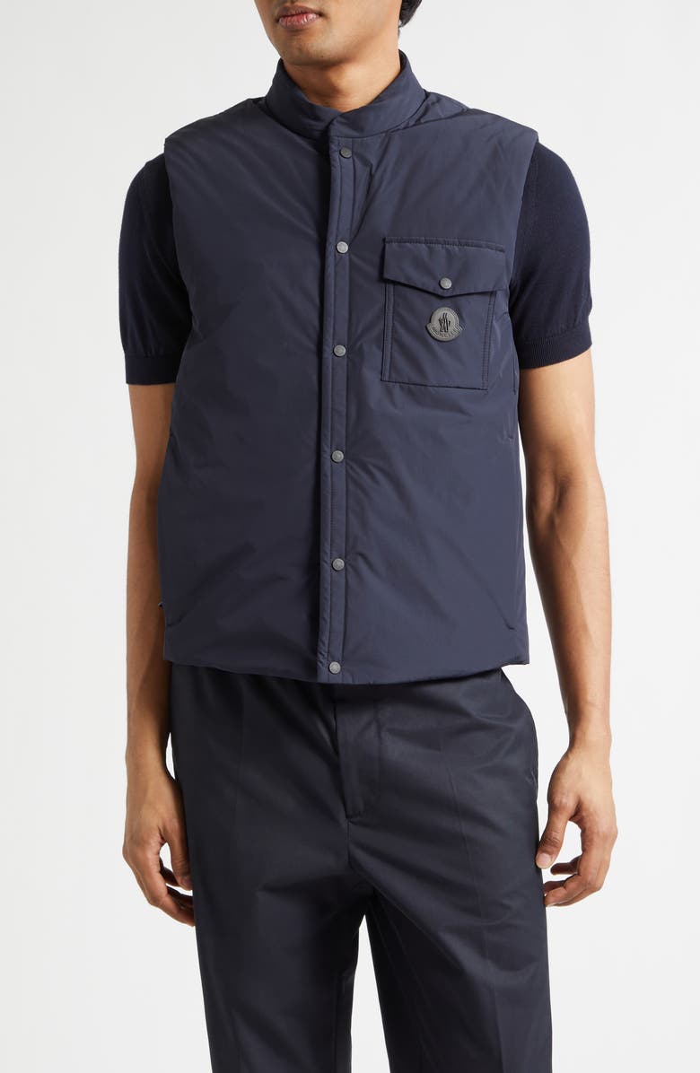 Moncler Sahel Water Repellent Down Vest, Main, color, Navy Blue