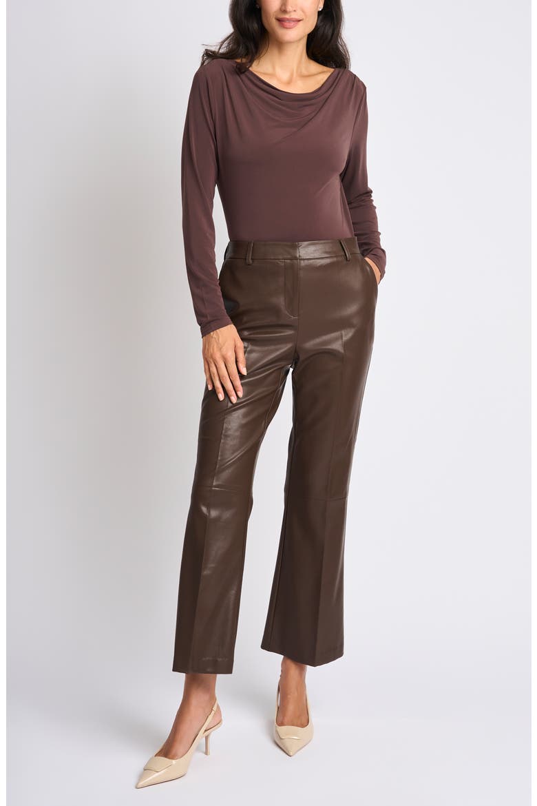 Faux Leather Tailored Ankle Straight Leg Pants, Alternate, color, DELICIOSO