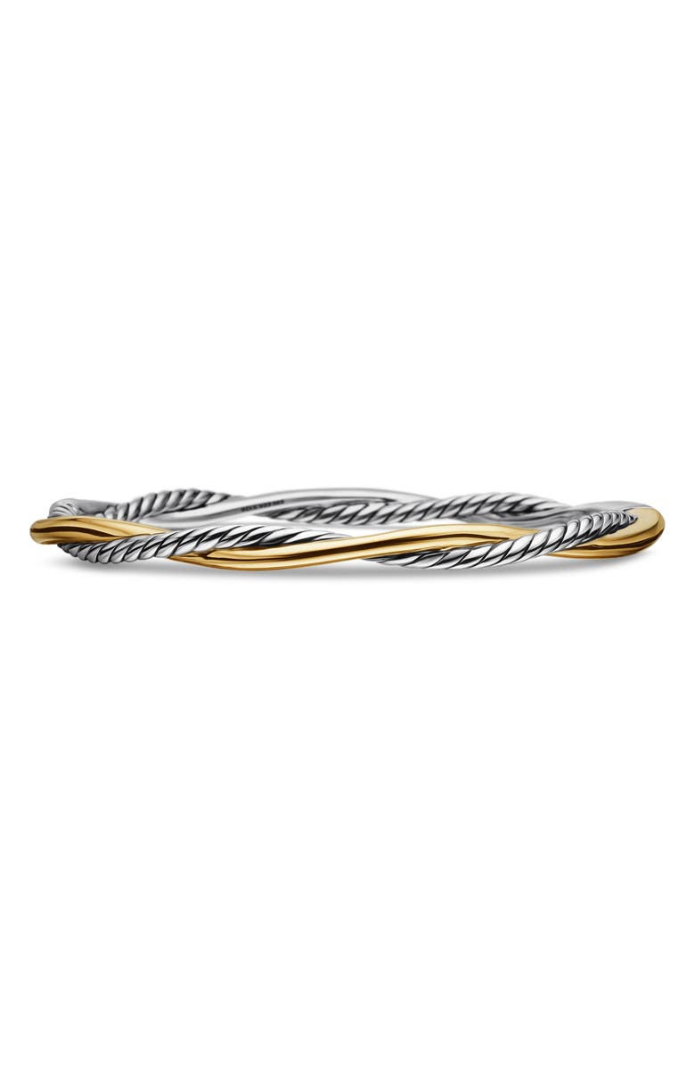 David Yurman Petite Infinity Bracelet in Sterling Silver with 14K Yellow Gold, Main, color, Sterling Silver Yellow Gold