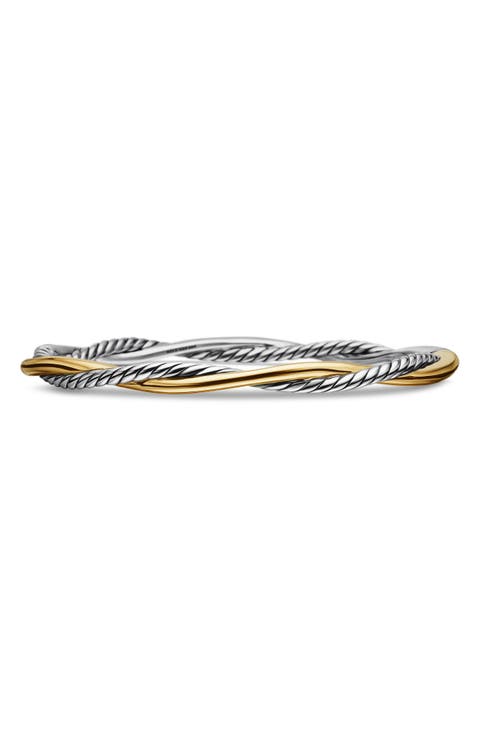 Petite Infinity Bracelet in Sterling Silver with 14K Yellow Gold