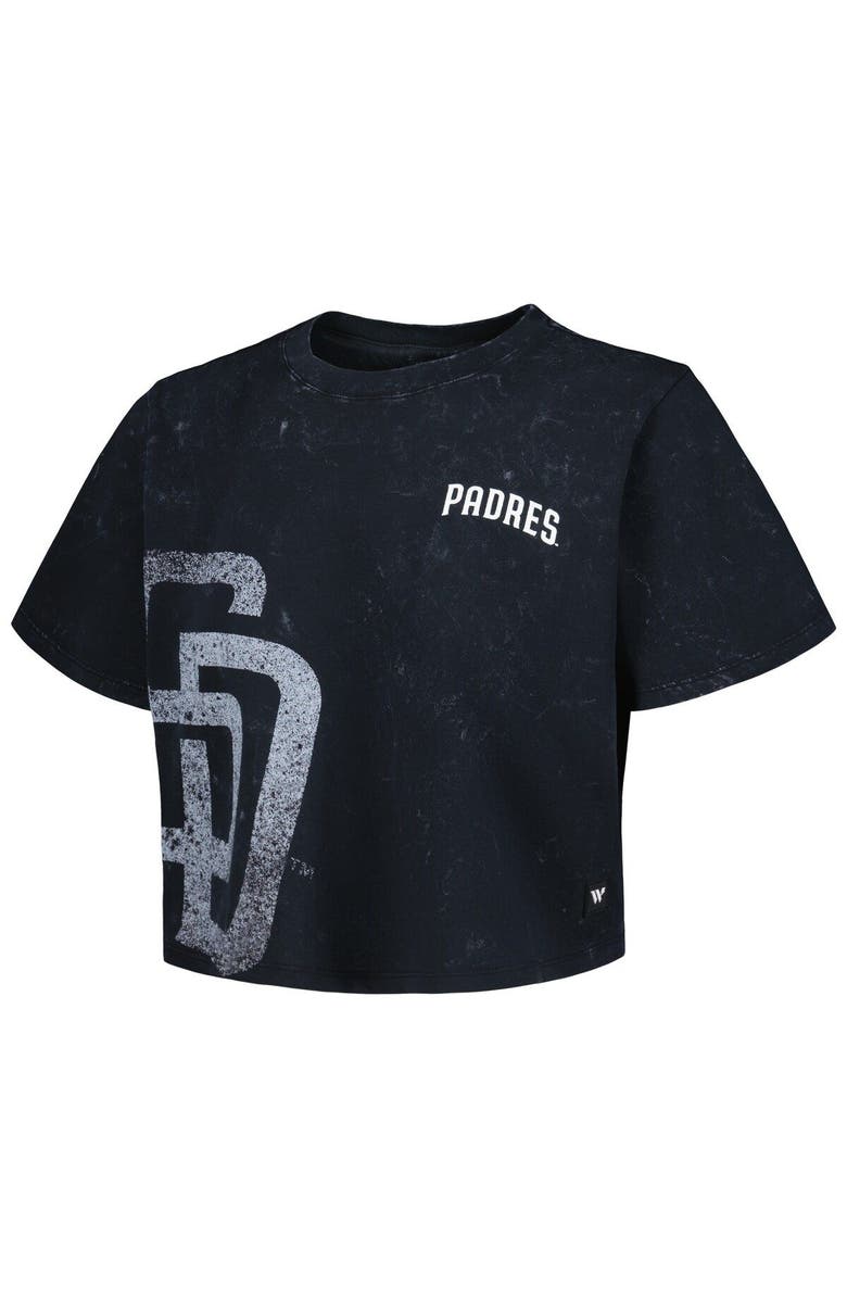 THE WILD COLLECTIVE Women's The Wild Collective Black San Diego Padres Cropped T-Shirt, Alternate, color, 