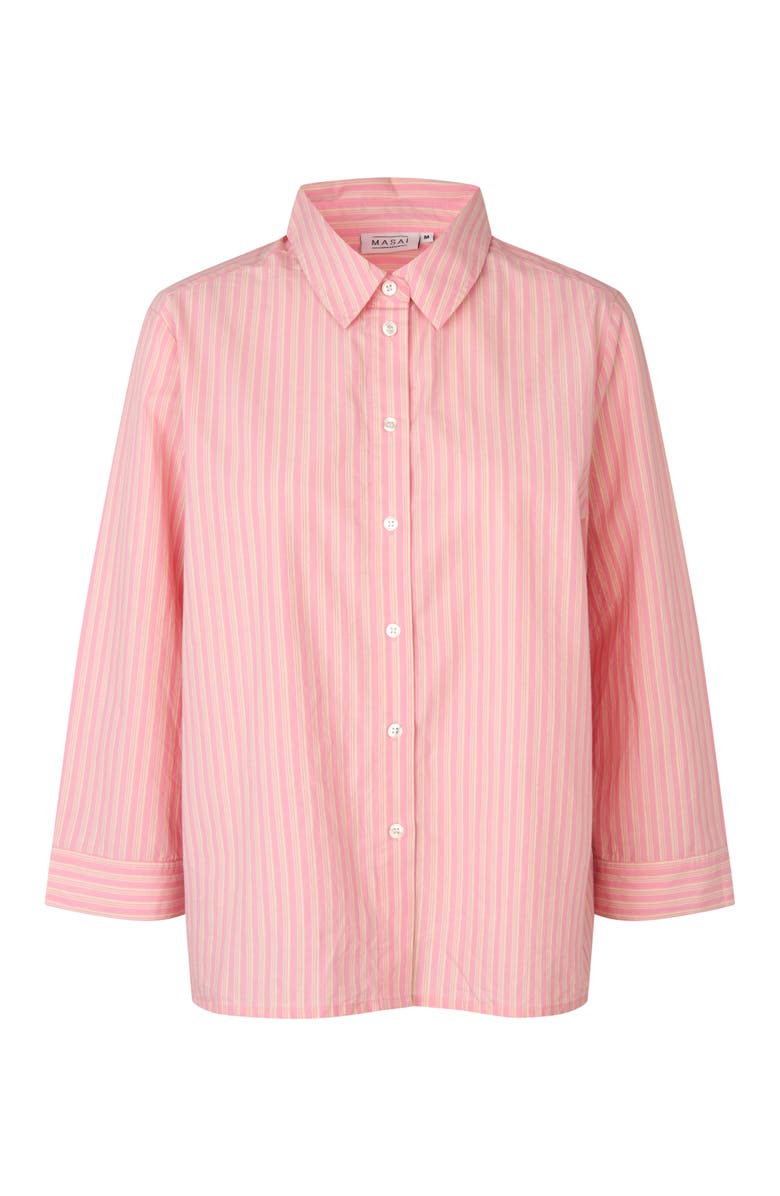 Masai Copenhagen MaIsalina Striped 3/4 Sleeve Shirt, Alternate, color, Rosebloom