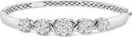 Haus of Brilliance 14K White Gold 2 1/2 Cttw Diamond Graduating Floral Cluster Bangle Bracelet