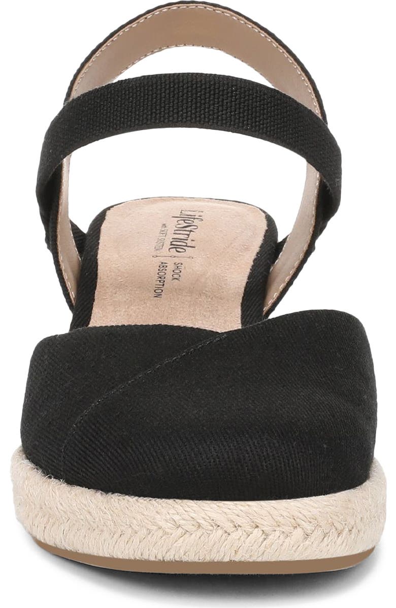 LifeStride Pilar Slingback Espadrille Platform Wedge Sandal, Alternate, color, Black