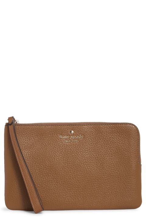 leila pebbled leather medium pouch